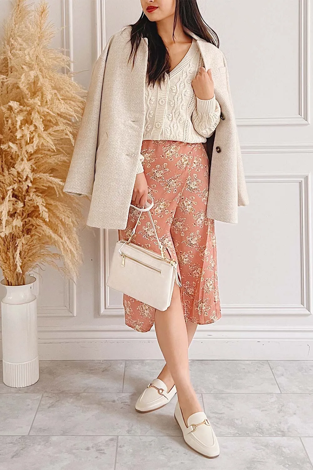 Calliope Pink | Cowl Neck Floral Midi Dress sold by Boutique 1861 product image thumbnail 2