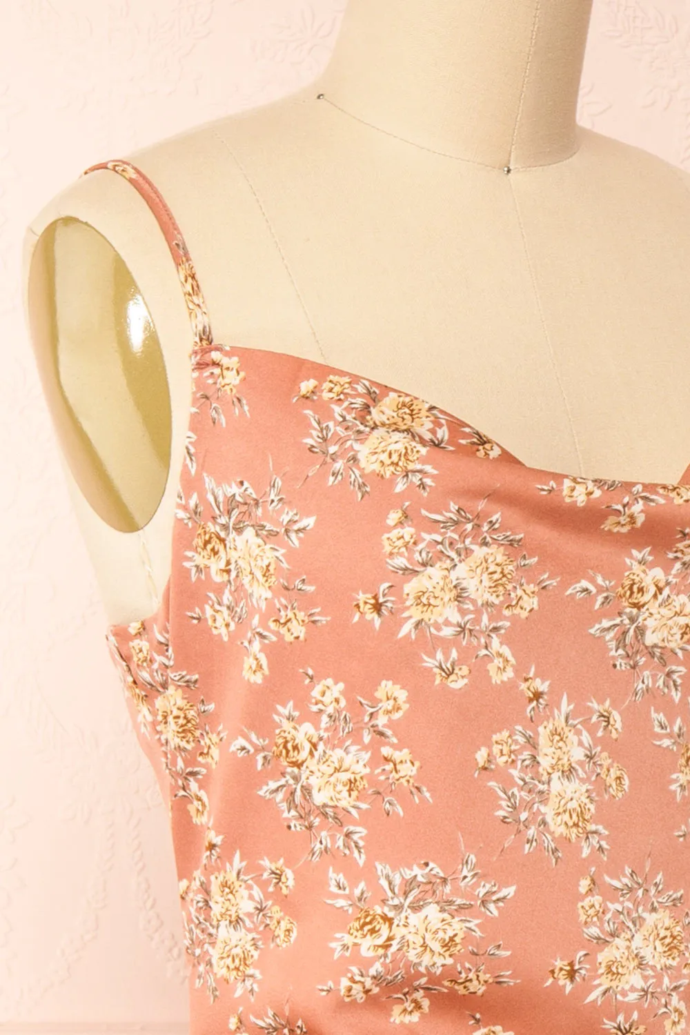 Calliope Pink | Cowl Neck Floral Midi Dress sold by Boutique 1861 product image thumbnail 5