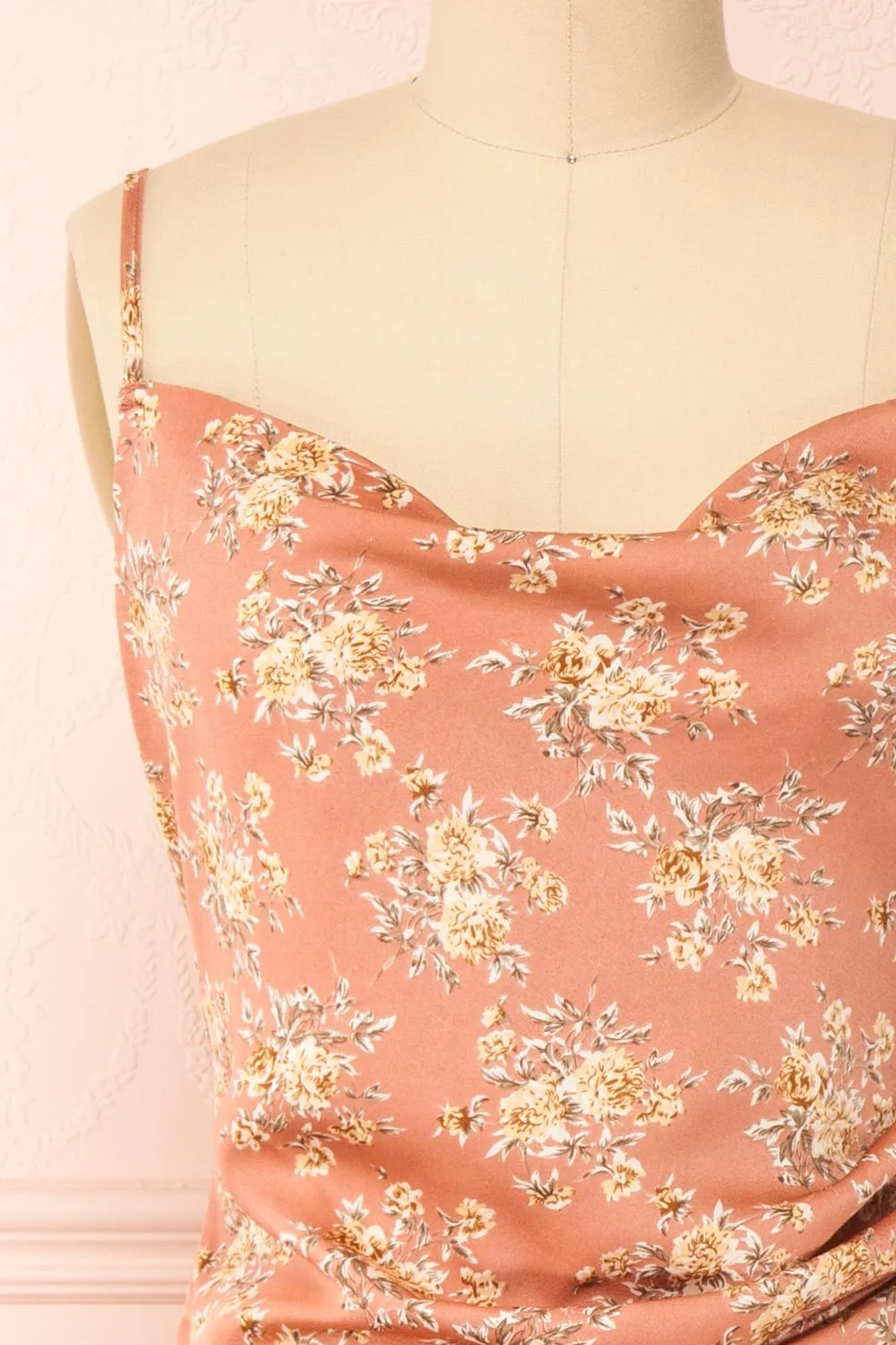 Calliope Pink | Cowl Neck Floral Midi Dress sold by Boutique 1861 product image thumbnail 3