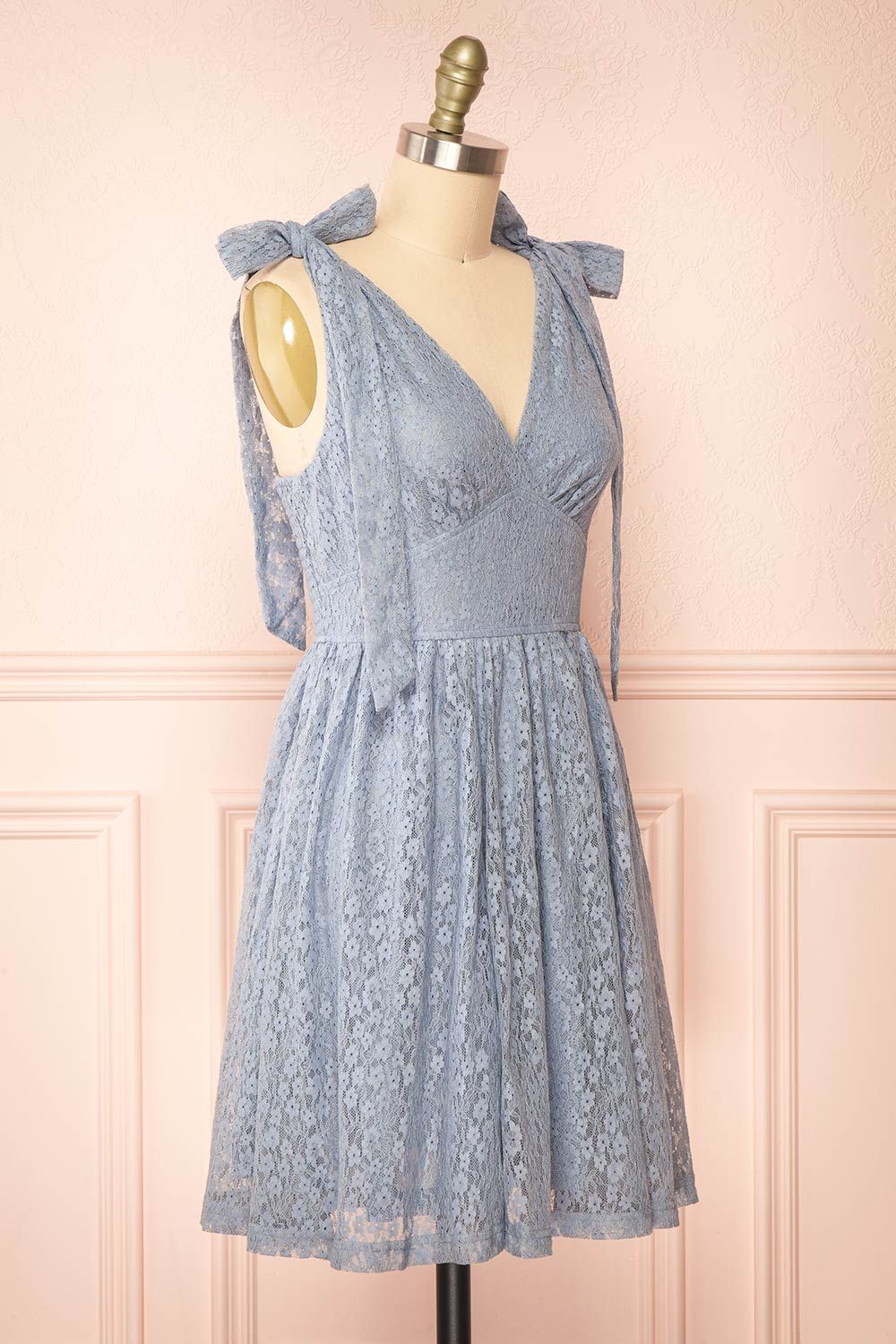 Pippa | Short Light Blue Lace Dress sold by Boutique 1861 product image thumbnail 3