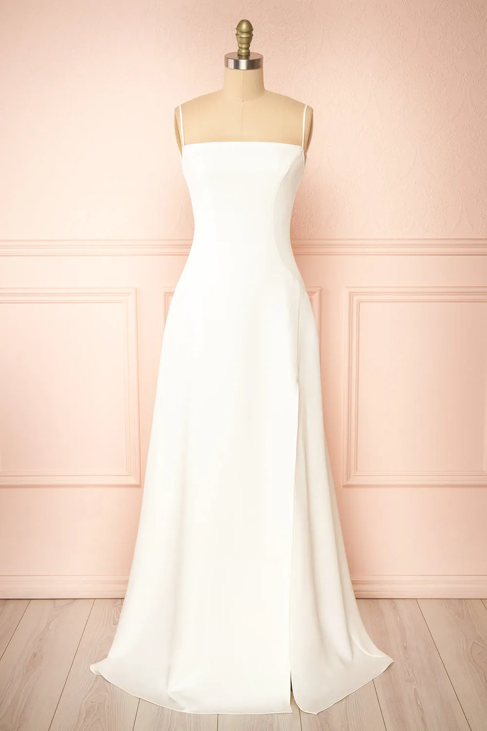 Izabella Ivory | A-line Maxi Dress with Open Back sold by Boutique 1861