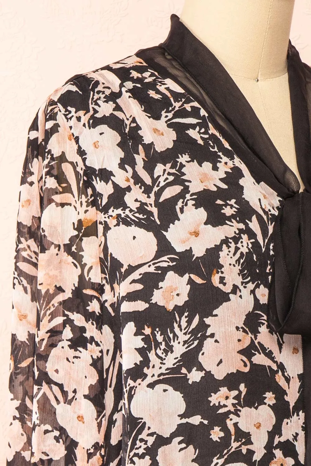 Lydia Black | Floral Chiffon Blouse w/ Bow Collar sold by Boutique 1861 product image thumbnail 4