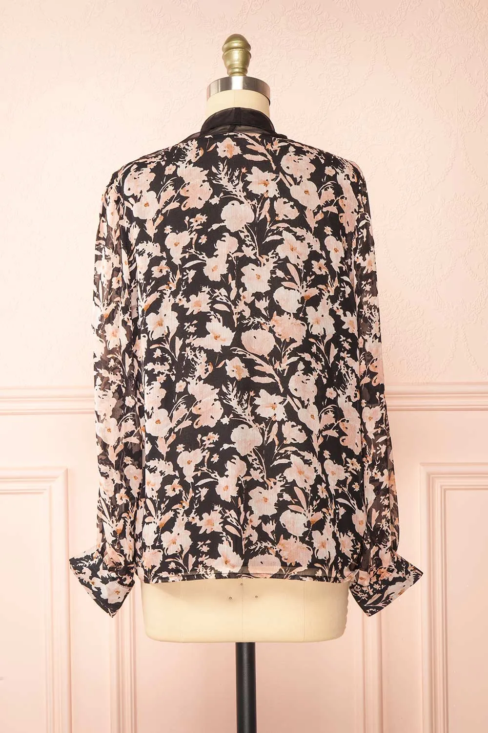 Lydia Black | Floral Chiffon Blouse w/ Bow Collar sold by Boutique 1861 product image thumbnail 5