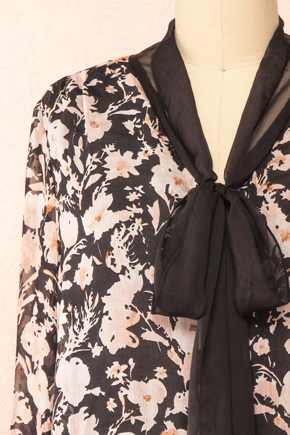 Lydia Black | Floral Chiffon Blouse w/ Bow Collar sold by Boutique 1861 product image thumbnail 2