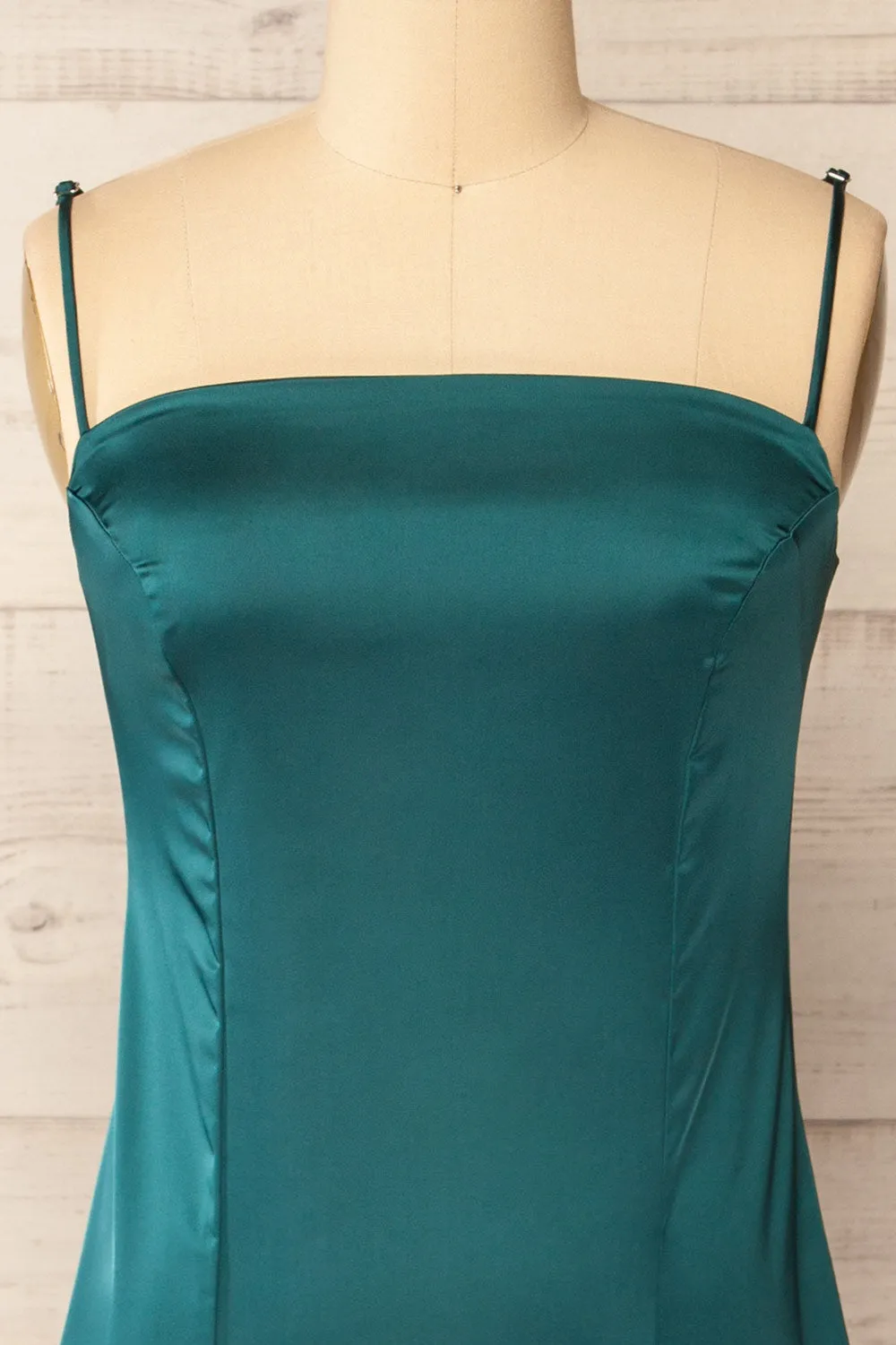 Korina Green | Fitted Satin Midi Dress sold by Boutique 1861 product image thumbnail 2