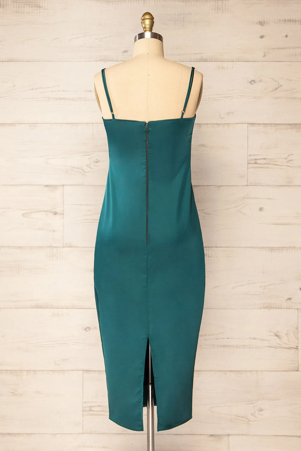Korina Green | Fitted Satin Midi Dress sold by Boutique 1861 product image thumbnail 5