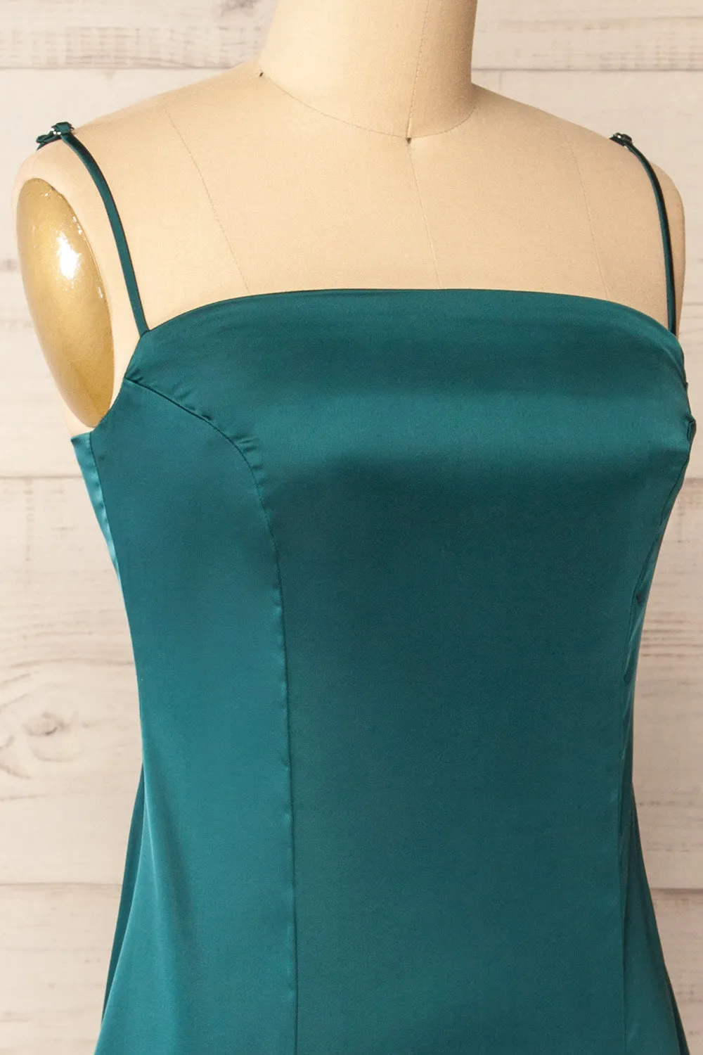 Korina Green | Fitted Satin Midi Dress sold by Boutique 1861 product image thumbnail 4