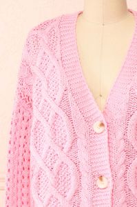 Carine | Pink Knit Cardigan sold by Boutique 1861