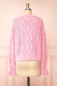 Carine | Pink Knit Cardigan sold by Boutique 1861