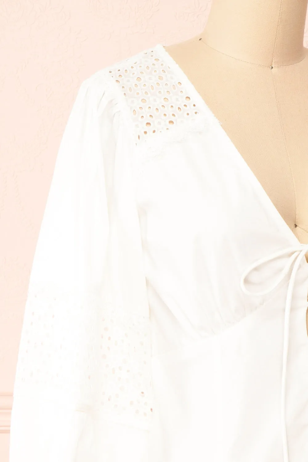 Vasilisa | White Button-Up Top w/ Openwork sold by Boutique 1861 product image thumbnail 5