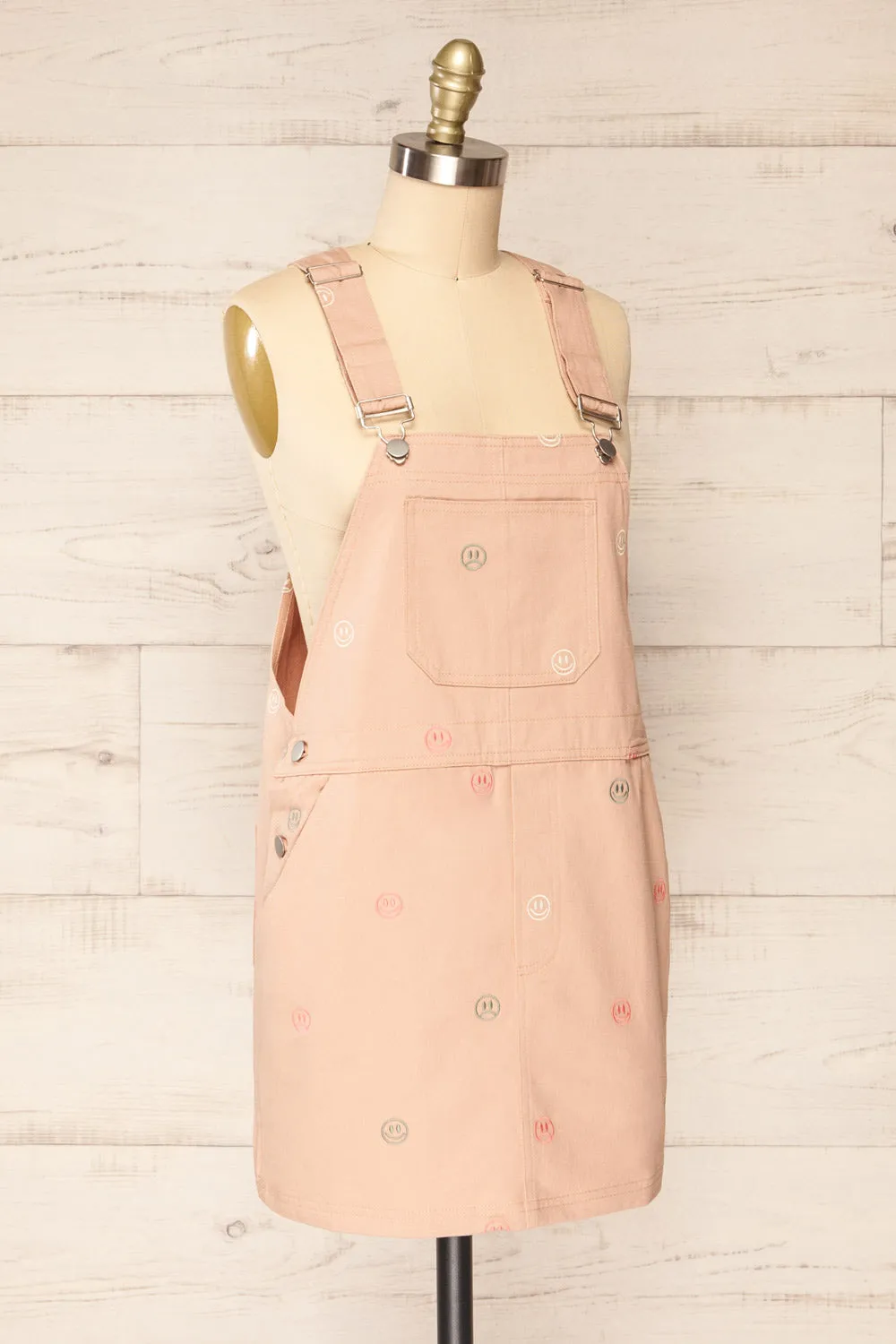 Shanicka | Pink Short Overall Dress w/ Embroidery sold by Boutique 1861 product image thumbnail 4