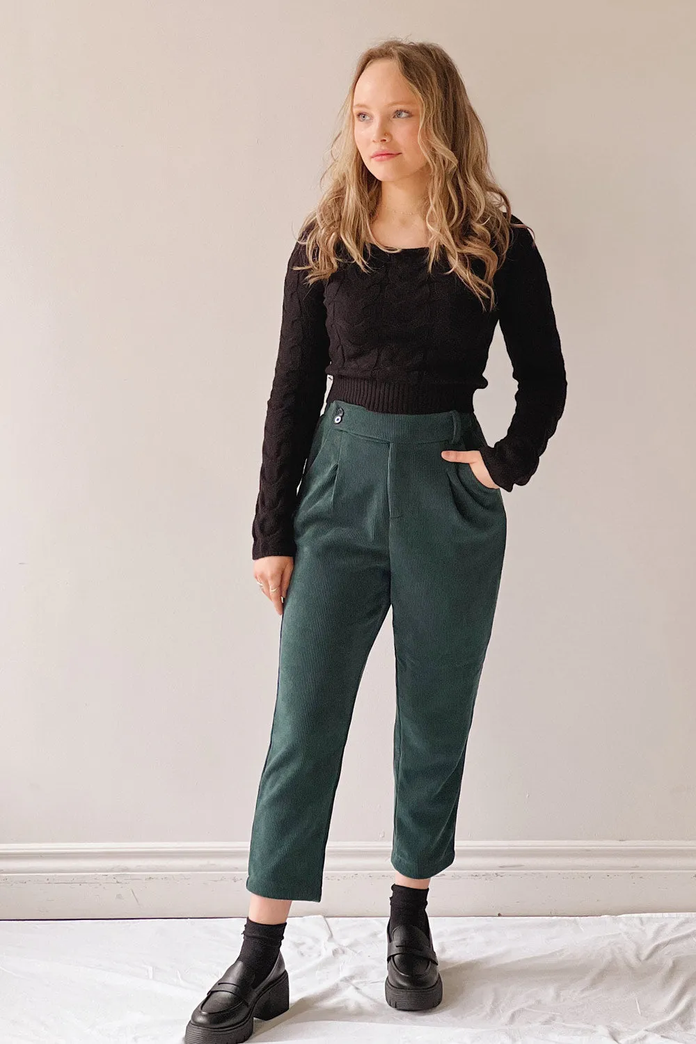 Jakarta Green | Corduroy High-Waisted Pants sold by Boutique 1861 product image thumbnail 2