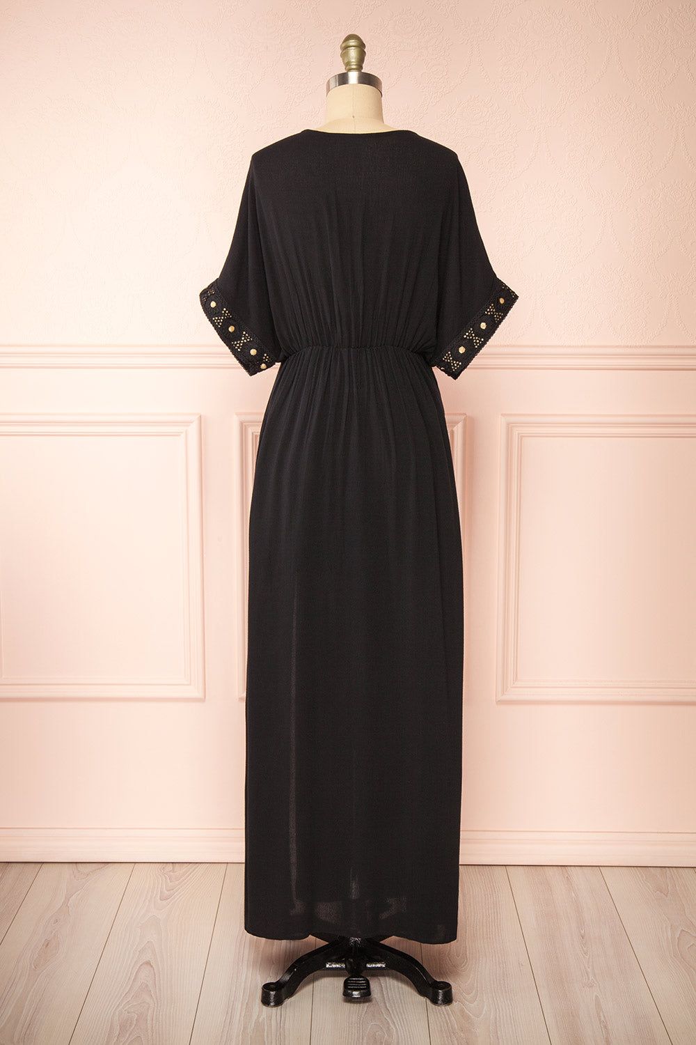 Avalon Black | Short Sleeve Maxi Dress w/ Embroidery sold by Boutique 1861 product image thumbnail 5
