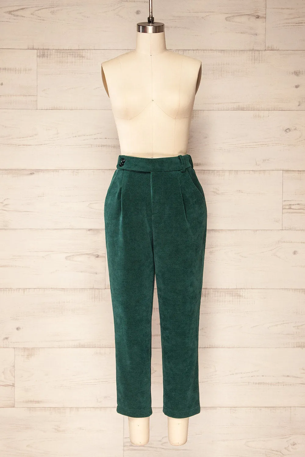 Jakarta Green | Corduroy High-Waisted Pants sold by Boutique 1861