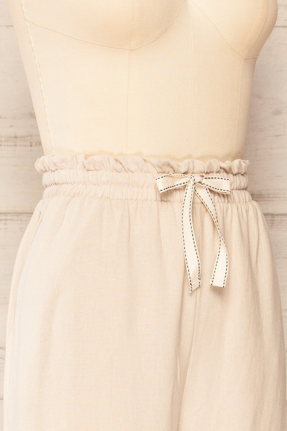 Buseto Beige | Faux-Linen Wide-Leg Pants sold by Boutique 1861 product image thumbnail 4