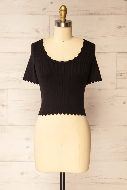 Brussels Black | Cropped Ribbed Top sold by Boutique 1861