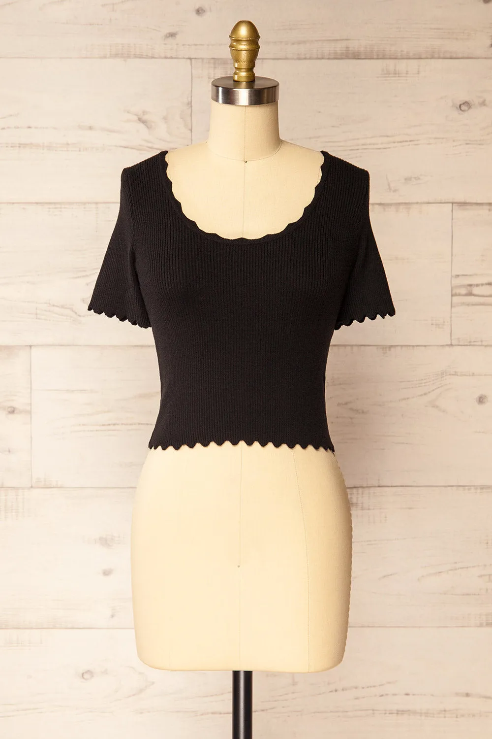 Brussels Black | Cropped Ribbed Top sold by Boutique 1861