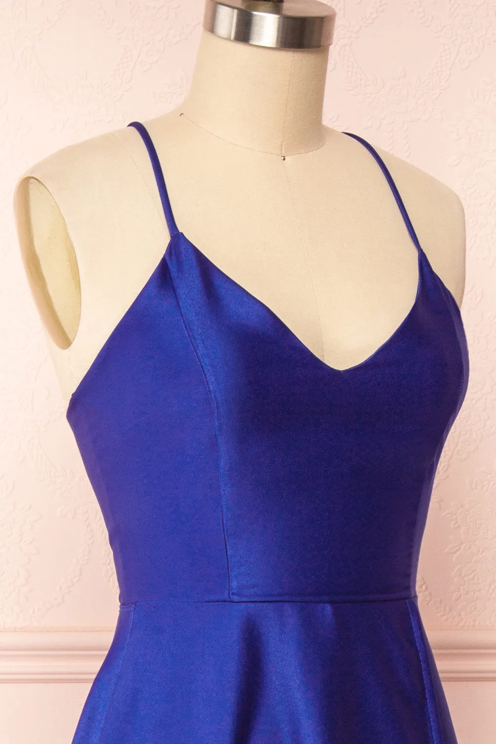 Julia Blue | Satin Maxi Dress with High Slit sold by Boutique 1861 product image thumbnail 4