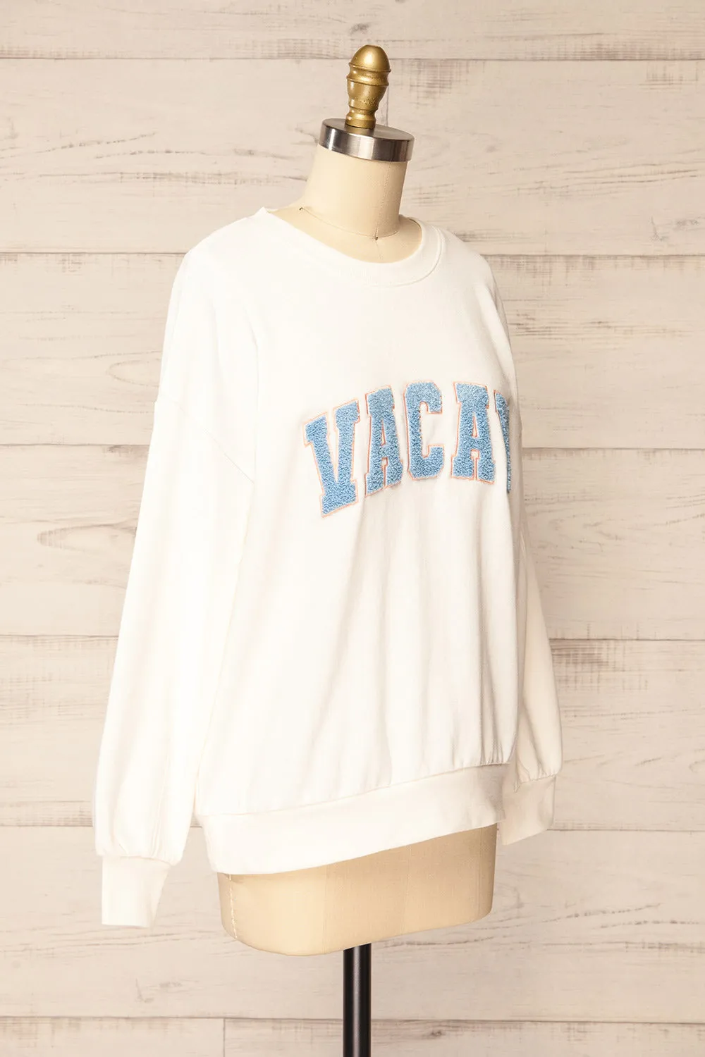 Wrenley | Embroidered White Crewneck sold by Boutique 1861 product image thumbnail 3