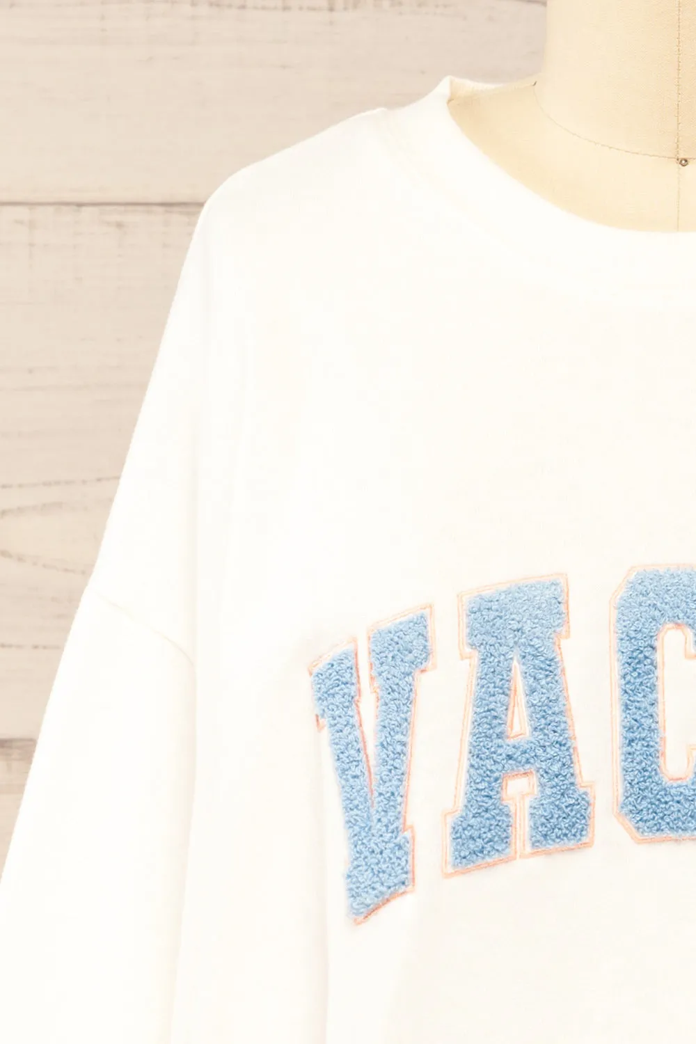 Wrenley | Embroidered White Crewneck sold by Boutique 1861 product image thumbnail 2