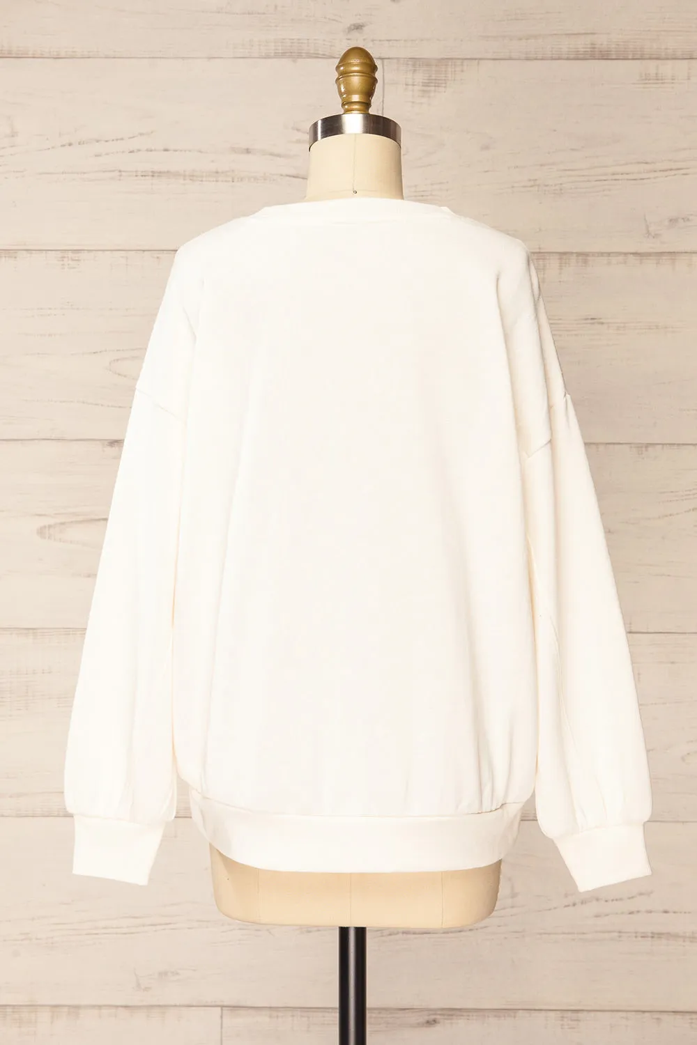 Wrenley | Embroidered White Crewneck sold by Boutique 1861 product image thumbnail 5