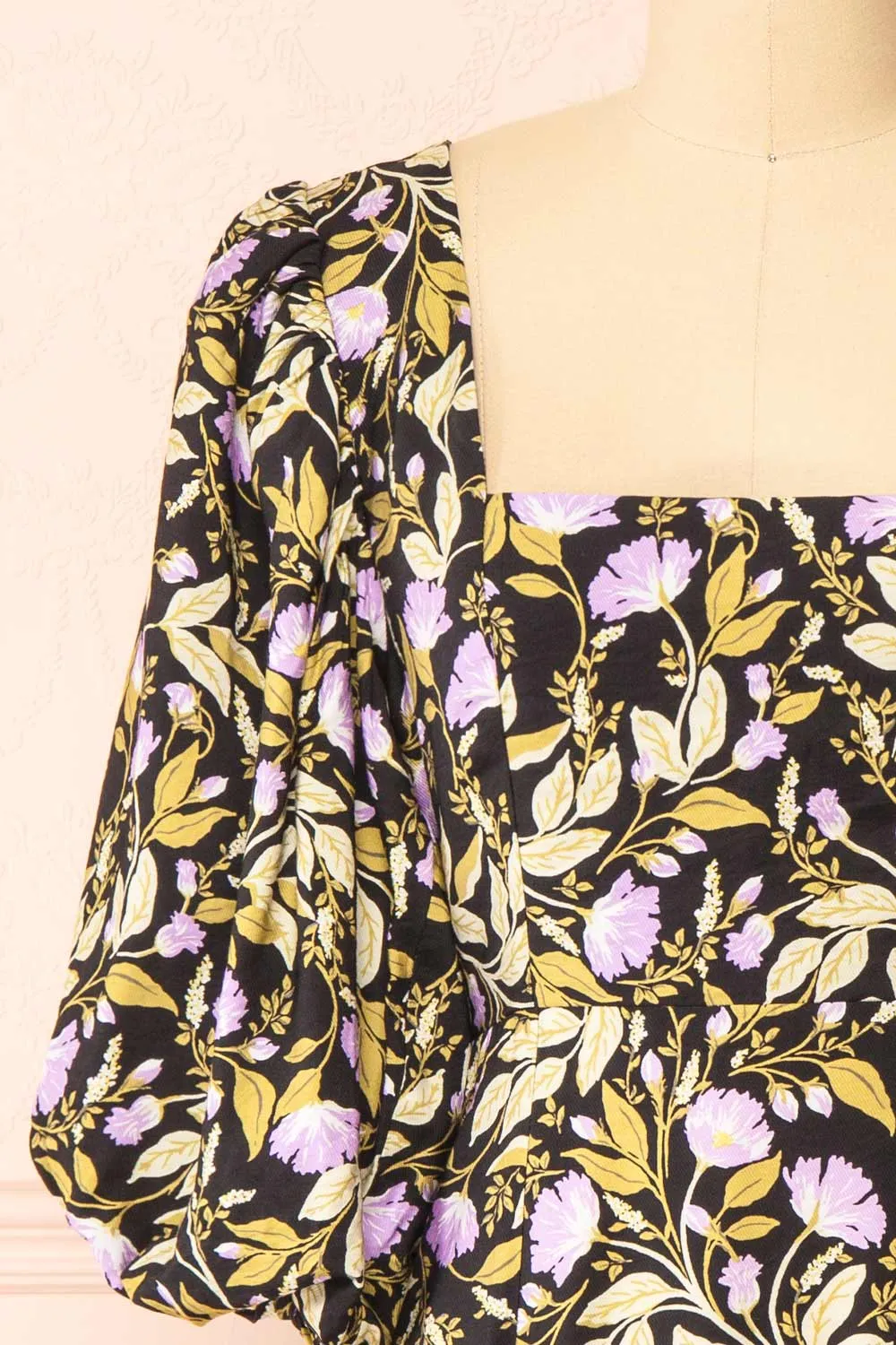 Marcelle | Short Floral Black Dress sold by Boutique 1861 product image thumbnail 2