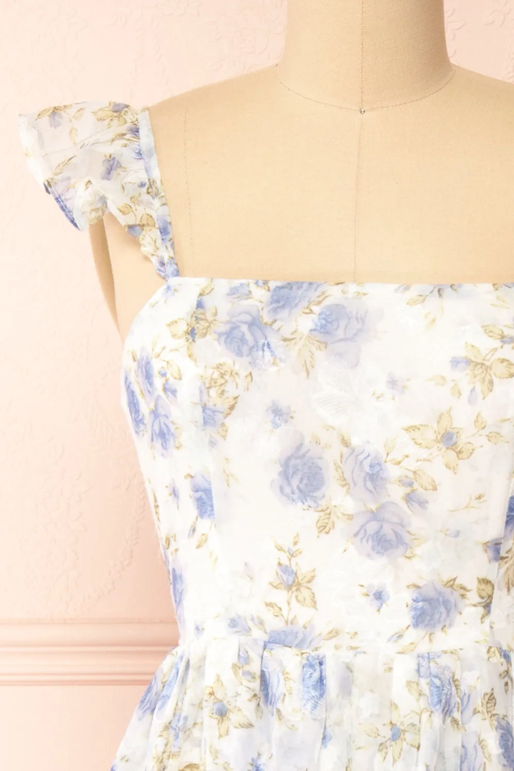 Phyllisia | Blue Floral Maxi Dress w/ Ruffles sold by Boutique 1861 product image thumbnail 3