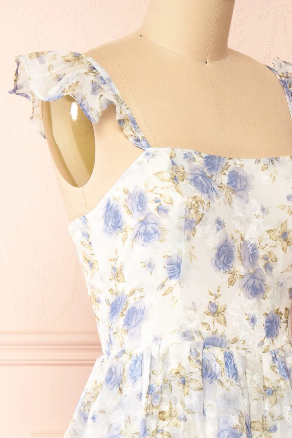 Phyllisia | Blue Floral Maxi Dress w/ Ruffles sold by Boutique 1861 product image thumbnail 5