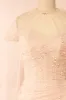 Orphee | Pink Pleated Gown w/ Pearls & Cape sold by Boutique 1861