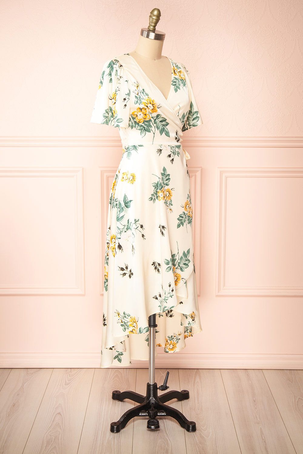 Desirae | Silky Floral Wrap Midi Dress sold by Boutique 1861 product image thumbnail 4