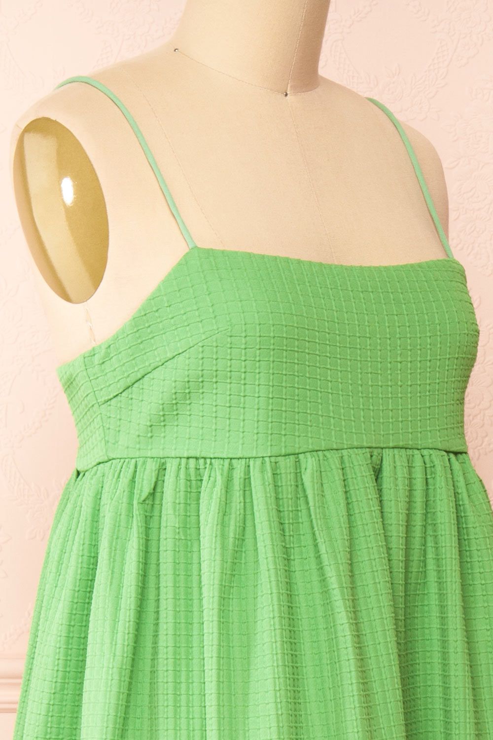 Gilli | Green Waffle Weave Babydoll Midi Dress sold by Boutique 1861 product image thumbnail 5