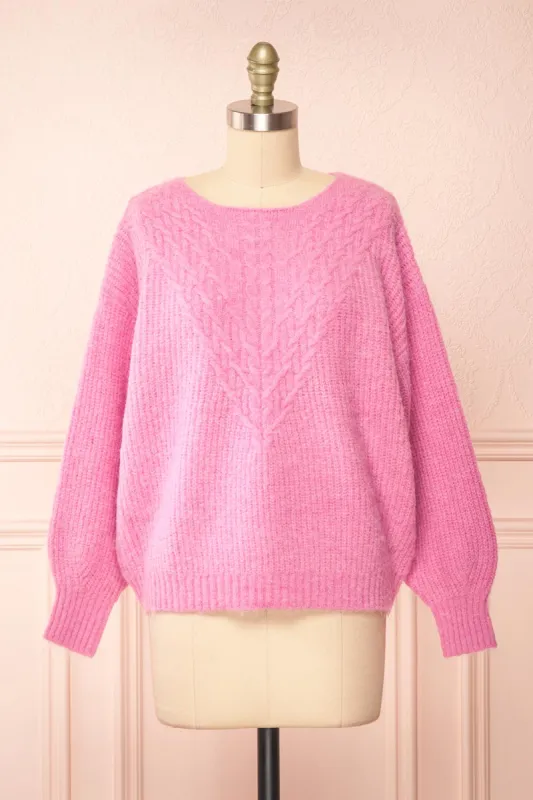 Reese Pink | Oversized Sweater sold by Boutique 1861