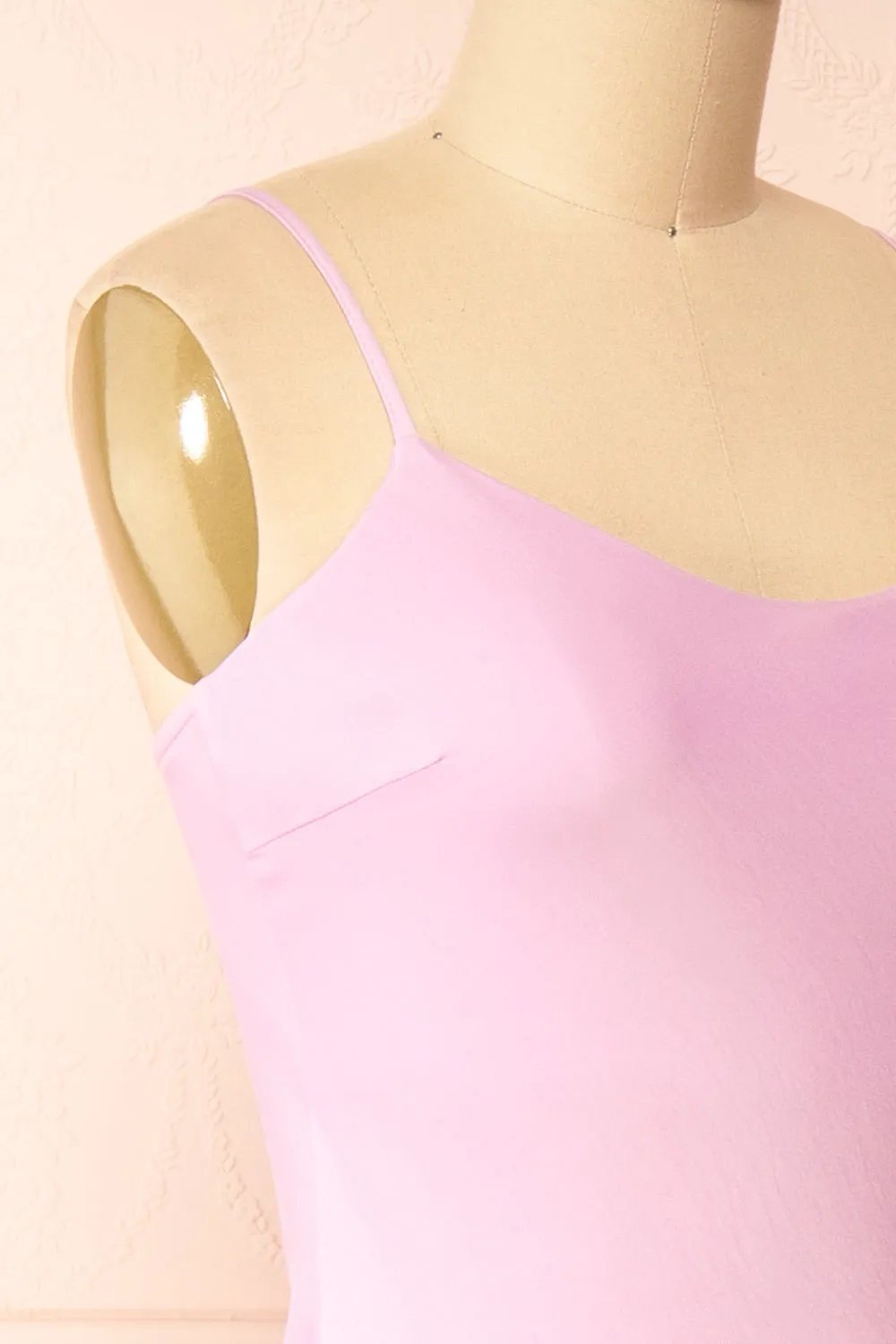 Rebby Pink | Silky Fitted Midi Dress sold by Boutique 1861 product image thumbnail 5