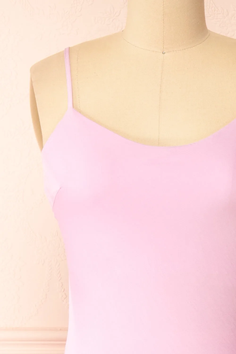 Rebby Pink | Silky Fitted Midi Dress sold by Boutique 1861 product image thumbnail 3