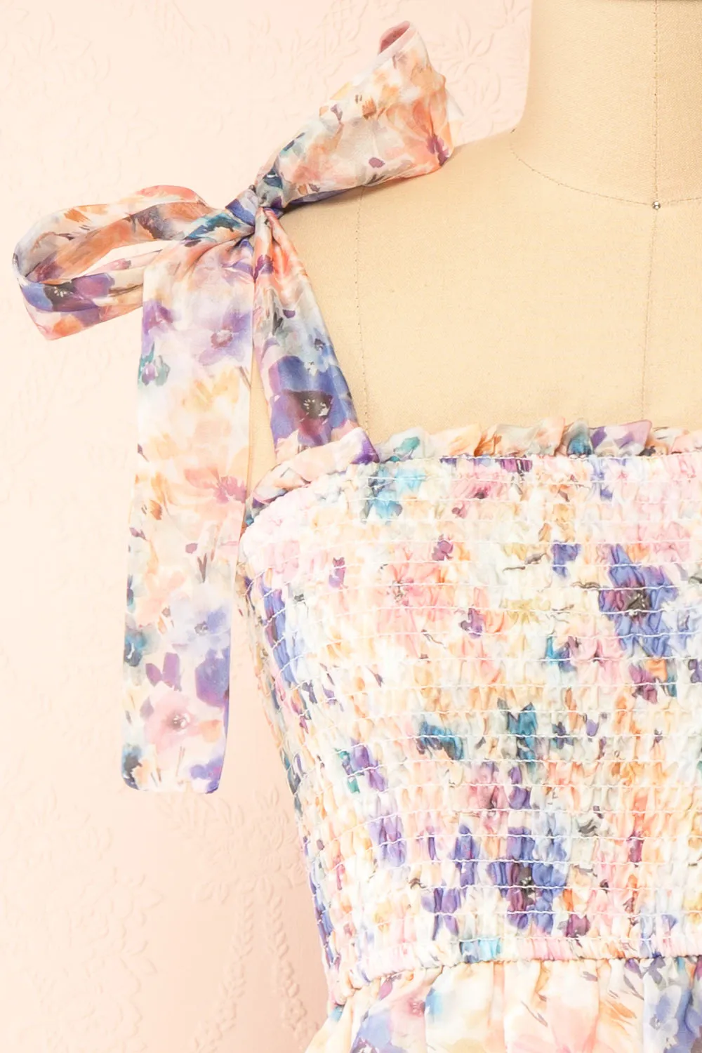 Latifa | Short Floral Dress w/ Bow Straps sold by Boutique 1861 product image thumbnail 3