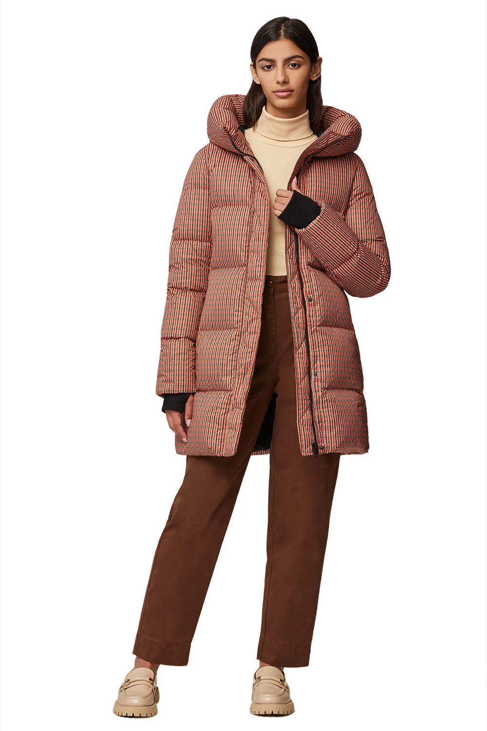 Sylvie | Mid-Length Houndstooth Puffer Coat sold by Boutique 1861 product image thumbnail 2