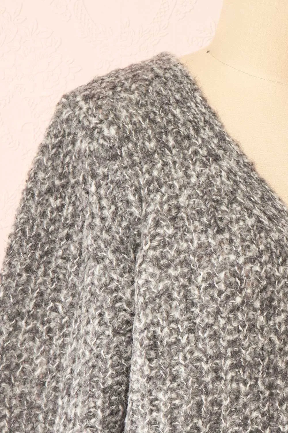 Thessi Grey | Button-Up Thick Knit Cardigan sold by Boutique 1861 product image thumbnail 4