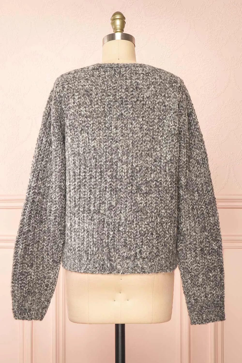 Thessi Grey | Button-Up Thick Knit Cardigan sold by Boutique 1861 product image thumbnail 5