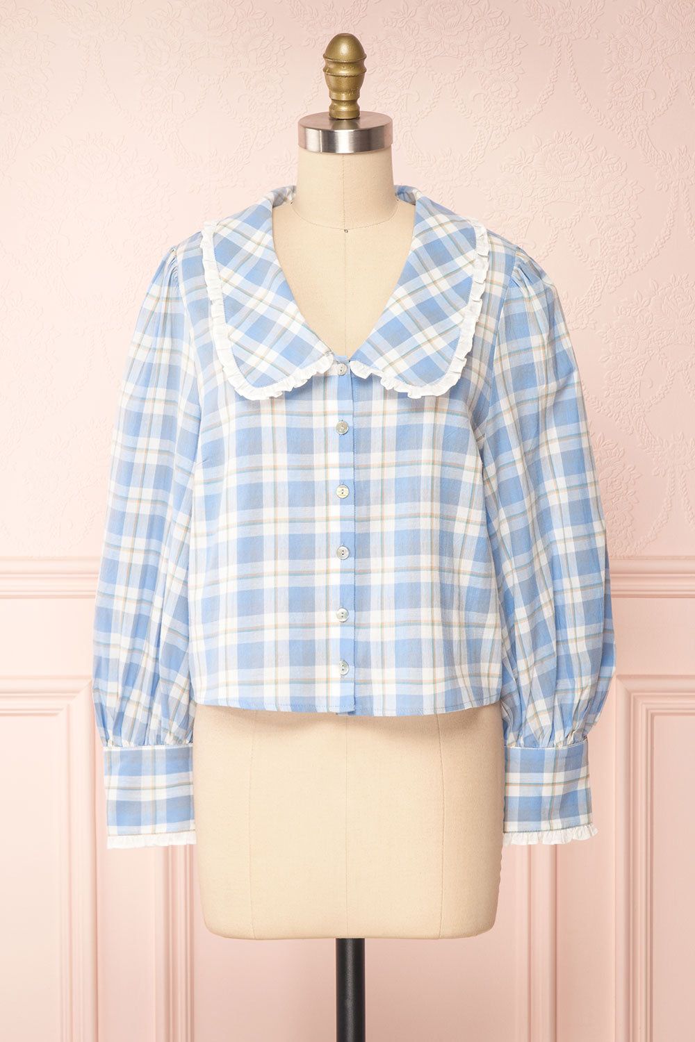 Nikol | Peter Pan Collar Cropped Blouse sold by Boutique 1861