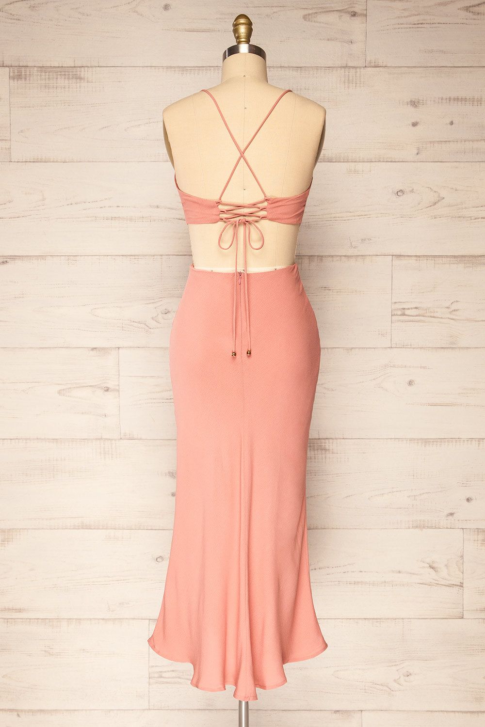 Krahken Pink | Cowl Neck Backless Midi Dress sold by Boutique 1861 product image thumbnail 3