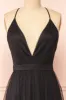 Ilaria Black | Tulle Gown with Plunging Neckline sold by Boutique 1861