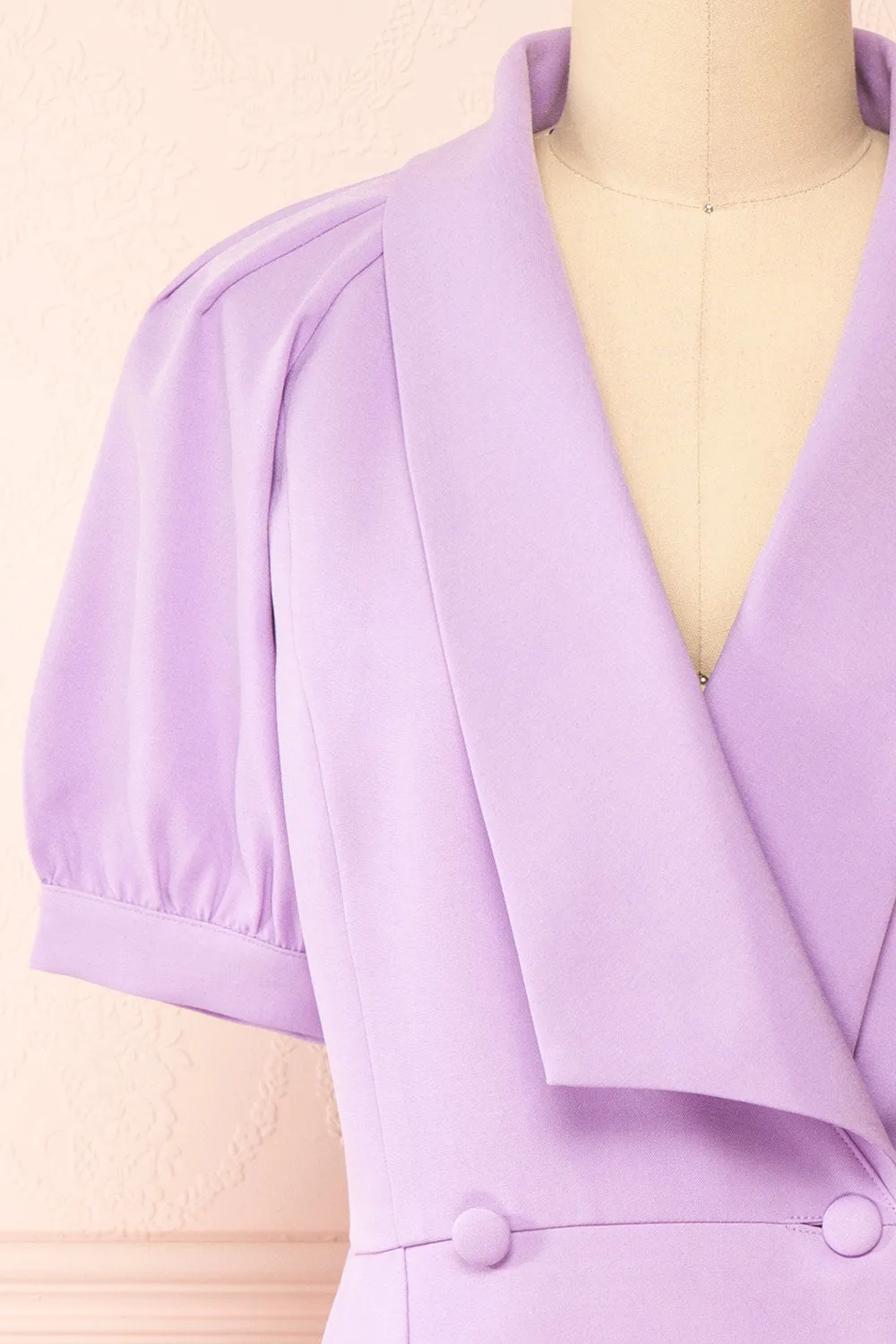 Lidie | Short Lilac Tailored Dress sold by Boutique 1861 product image thumbnail 2