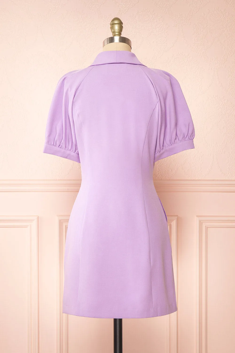 Lidie | Short Lilac Tailored Dress sold by Boutique 1861 product image thumbnail 5