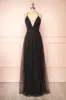 Ilaria Black | Tulle Gown with Plunging Neckline sold by Boutique 1861