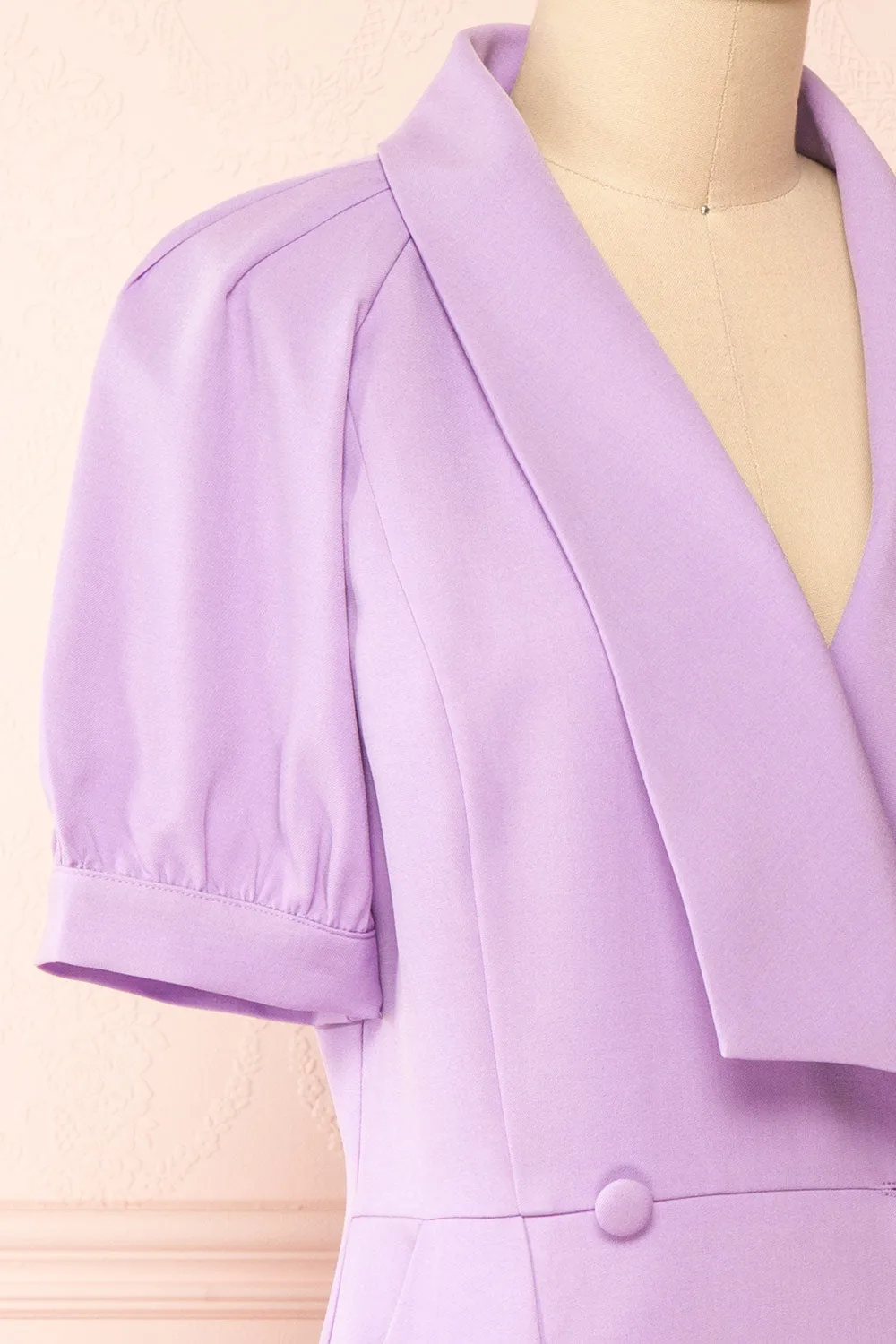Lidie | Short Lilac Tailored Dress sold by Boutique 1861 product image thumbnail 4