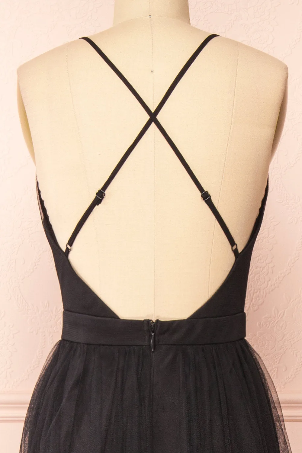 Ilaria Black | Tulle Gown with Plunging Neckline sold by Boutique 1861 product image thumbnail 2