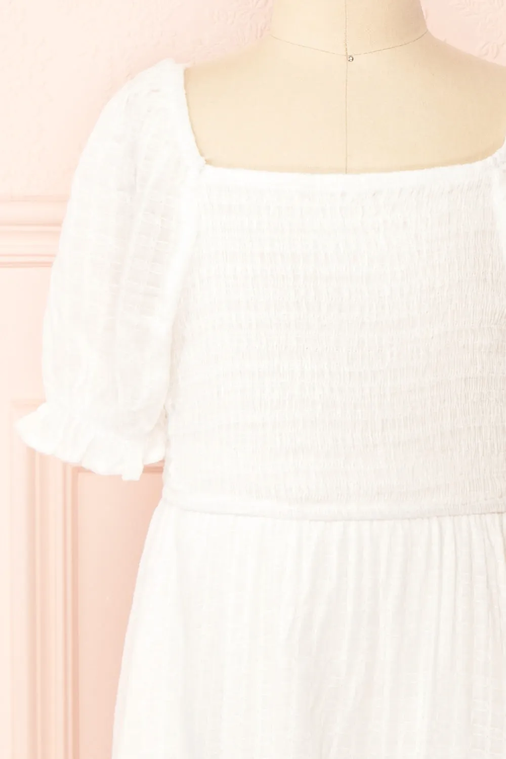 Undume Mini | White Midi Dress w/ Square Neckline sold by Boutique 1861 product image thumbnail 3