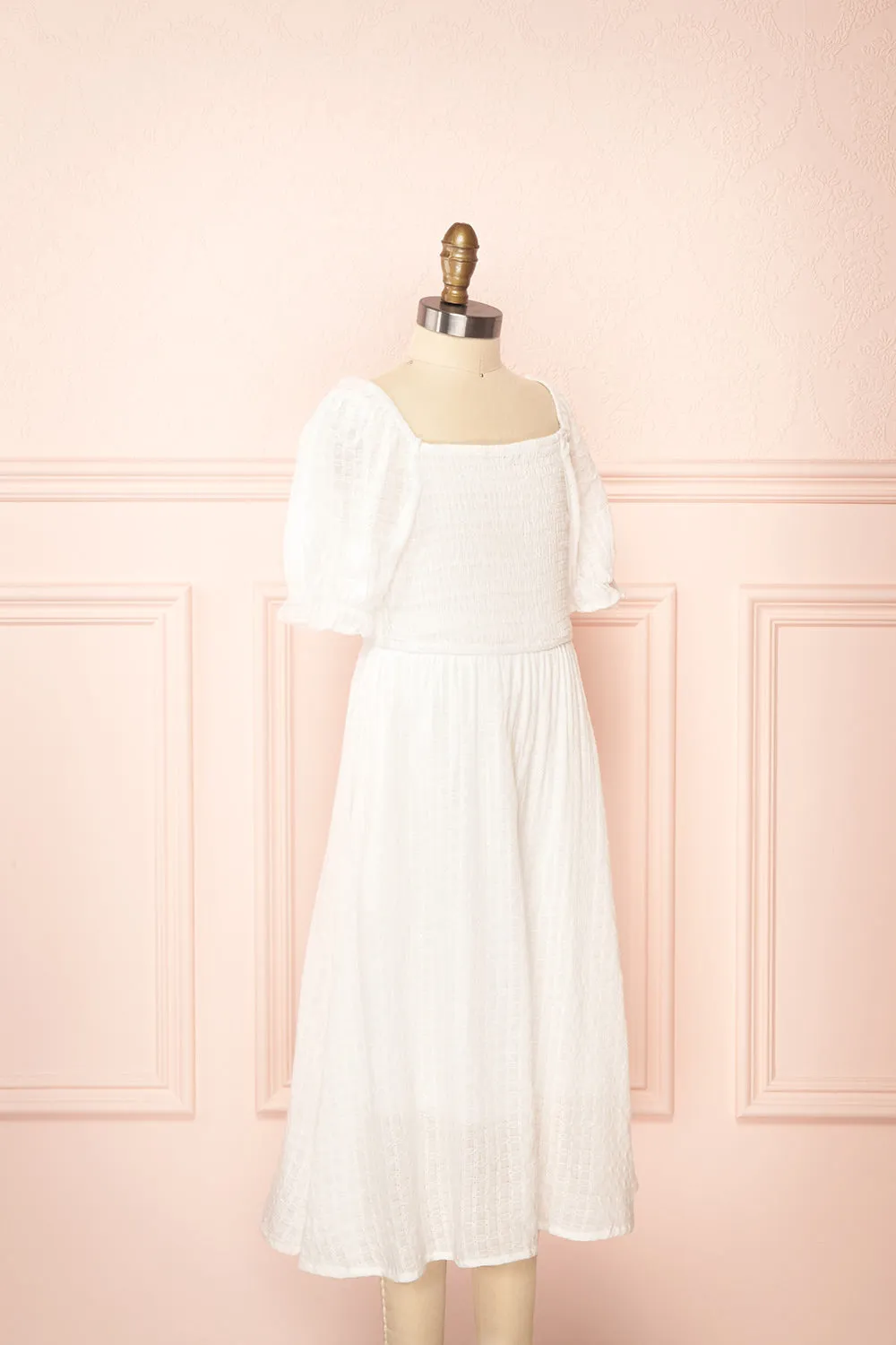 Undume Mini | White Midi Dress w/ Square Neckline sold by Boutique 1861 product image thumbnail 4