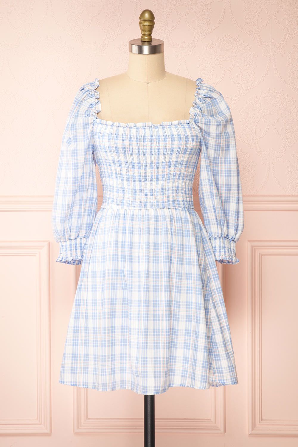 Ethne | Pastel Babydoll Plaid Dress sold by Boutique 1861