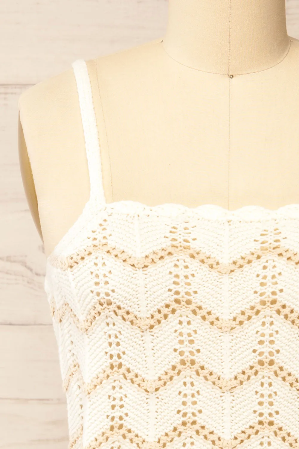 Juksu | Ivory Crochet Top w/ Herringbone Pattern sold by Boutique 1861 product image thumbnail 2